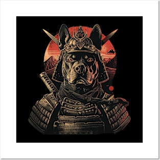 Samurai Dog Japan Warrior Pitbull Posters and Art